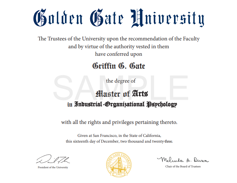 GGU MA in Industrial-Organizational Certificate
